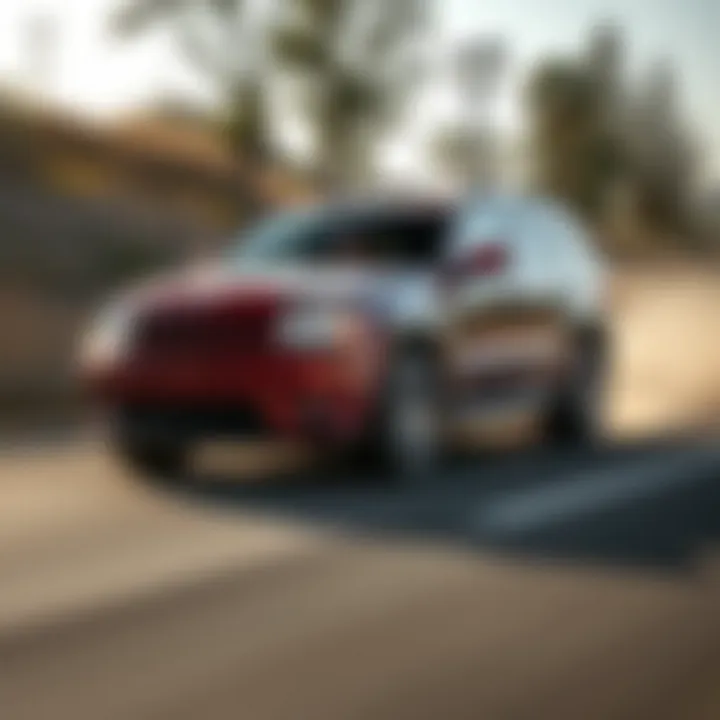 Dynamic Performance of the 2009 Jeep Grand Cherokee SRT 8 2009 Jeep Grand Cherokee SRT 8 in a dynamic driving scenario demonstrating its capability on the road