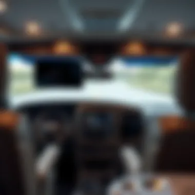 Dashboard and control panel of the 2014 Coachmen Pursuit with features