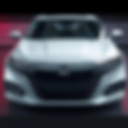 Sleek front view of the 2019 Honda Accord 1.5 Turbo highlighting its modern grille design