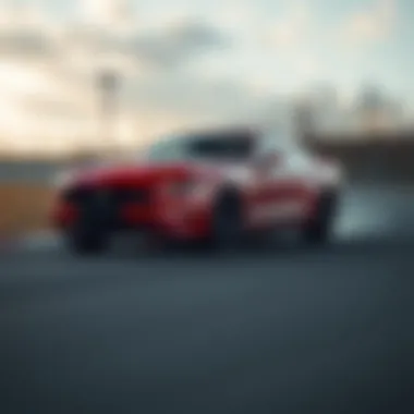 Dynamic Performance of the 2020 Ford Mustang Mach 1 on Track 2020 Ford Mustang Mach 1 in motion on a racetrack