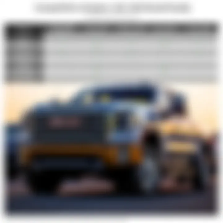 Comparison chart with competitors in the heavy-duty truck segment