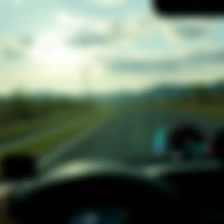 Performance metrics displayed on a dynamic road test