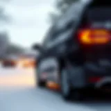 2022 minivan with all-wheel drive navigating a snowy road
