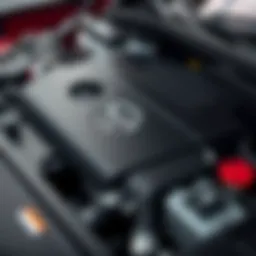 Close-up view of the 2015 Mazda 3 engine showcasing its design and components