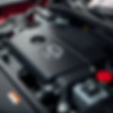 Engine Design Features of the 2015 Mazda 3 Close-up view of the 2015 Mazda 3 engine showcasing its design and components