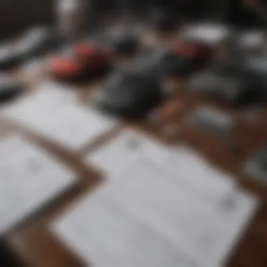 A close-up of vehicle registration documents spread out on a table