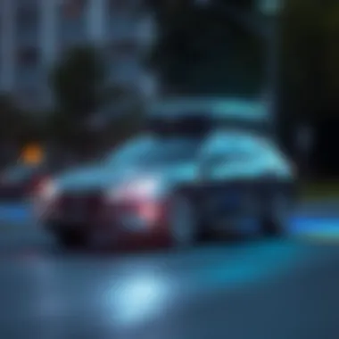 ADAS in Action: Enhancing Vehicle Safety Modern vehicle equipped with advanced safety technology on the road