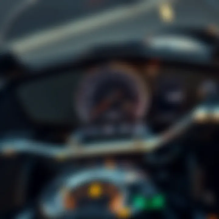 Instrumentation and Controls of the 2021 Pan America Harley Close-up of the advanced instrumentation and controls of the 2021 Pan America Harley.