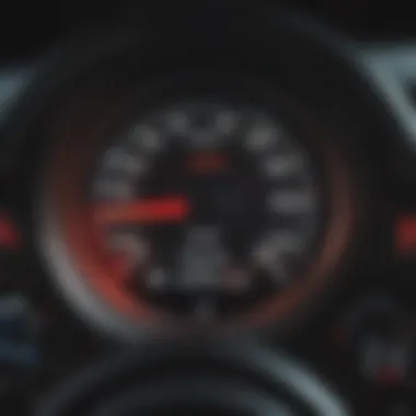 Close-up of Jeep Patriot Sport dashboard displaying warning lights