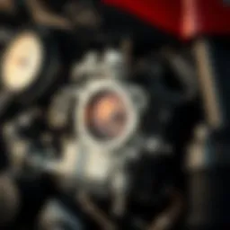 Detailed view of Arctic Cat 90cc carburetor