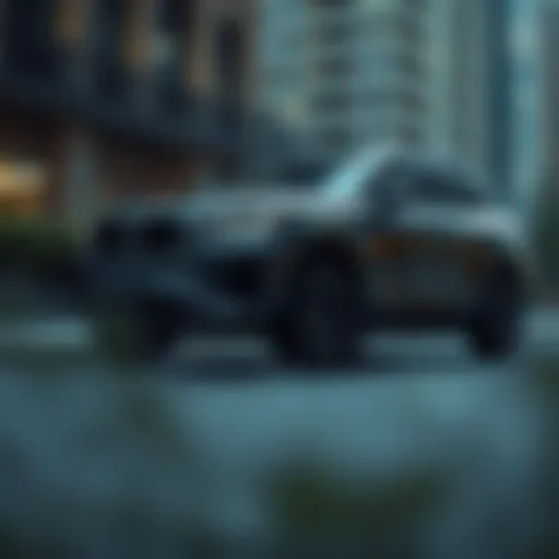 A sleek city SUV parked in an urban environment showcasing modern design.