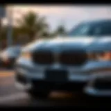 Front view of the BMW 740Li showcasing its elegant design