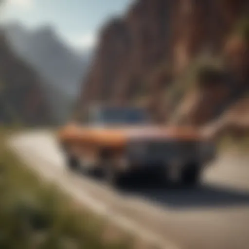 A stunning view of a Chevy vehicle on a scenic road