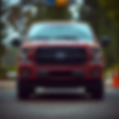 Front view of the 2017 Ford F-150 XLT Sport showcasing its bold grille and striking headlights.