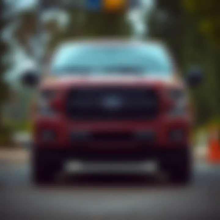 Front view of the 2017 Ford F-150 XLT Sport showcasing its bold grille and striking headlights.