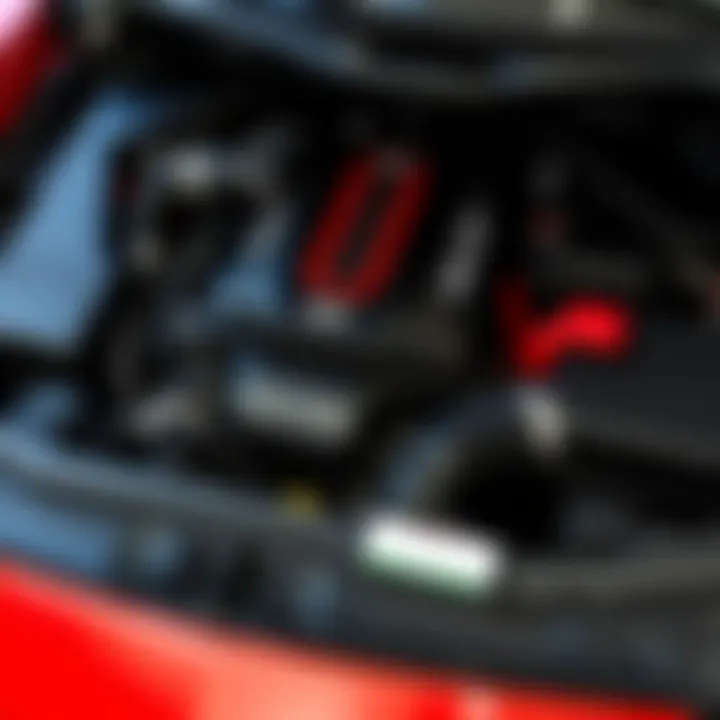 Engine compartment of the 2020 SRT Hellcat highlighting its powerful engine