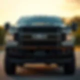 Front view showcasing the robust design of the Ford F250