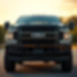 Front view showcasing the robust design of the Ford F250