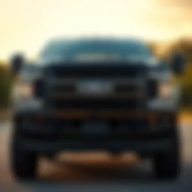 Front view showcasing the robust design of the Ford F250