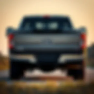 Rear view emphasizing towing capacity and utility