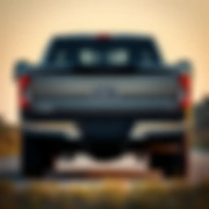 Rear view emphasizing towing capacity and utility