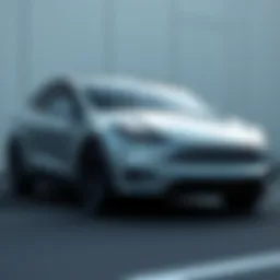 Sleek exterior design of the Tesla Model Y showcasing its aerodynamic profile