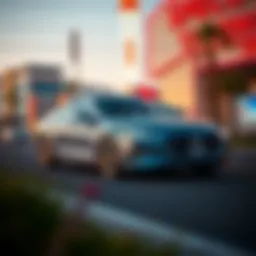 Hyundai Sonata Hybrid in a vibrant Las Vegas setting