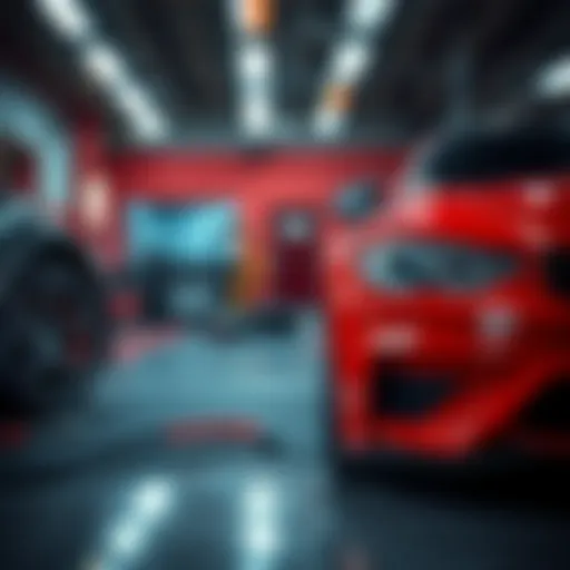 High-quality automotive paint setup