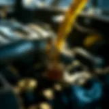 High-quality synthetic oil in a modern engine