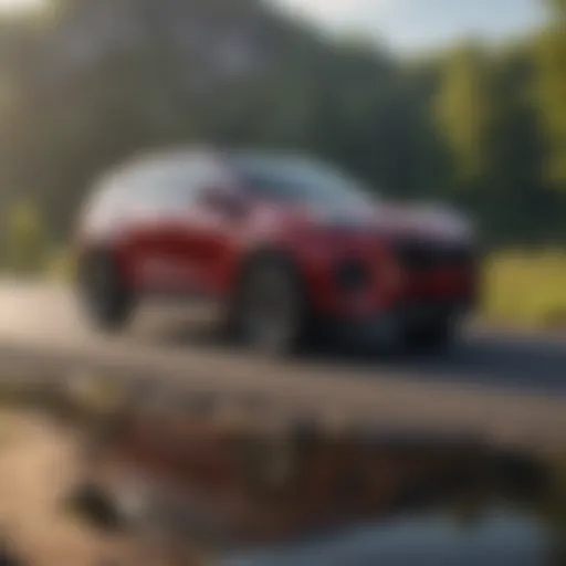 A sleek used Kia Sportage parked in a scenic Knoxville landscape