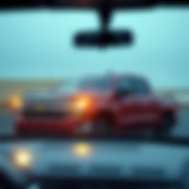 Four-door truck demonstrating advanced safety features during a test drive