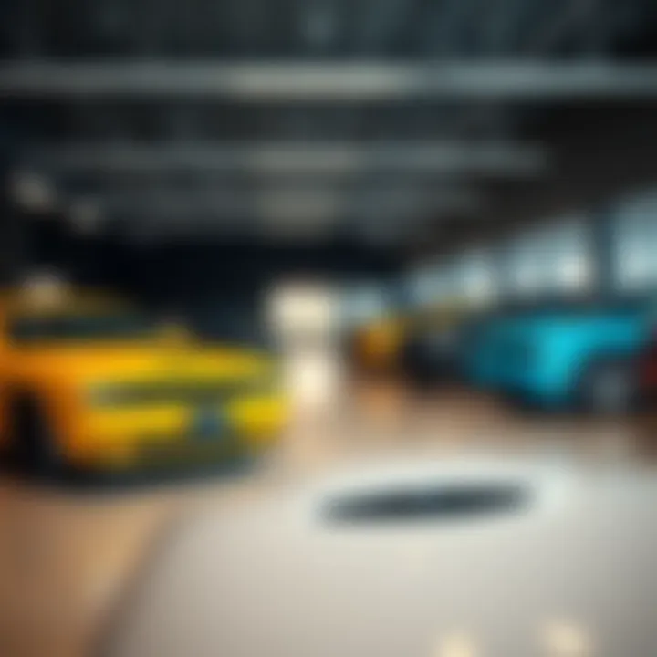 Dodge Models in Showroom Showroom showcasing various Dodge models