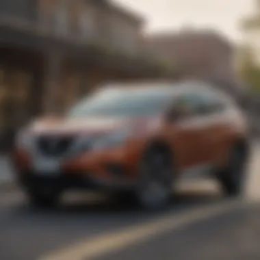 Sleek Design of the 2017 Nissan Murano SV AWD Front view of the 2017 Nissan Murano SV AWD showcasing its sleek design