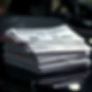 Diverse Types of Car Titles A stack of car title documents with various details