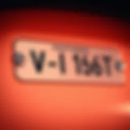 A close-up view of a vehicle identification number (VIN) plate