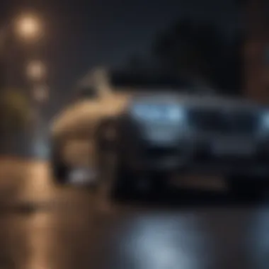 Xenon Headlights Enhancing Night Visibility Xenon headlights illuminating a dark road