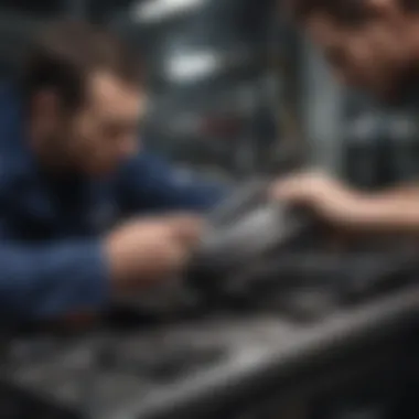 Applying Sealant to a Gasket Mechanic applying sealant to a gasket