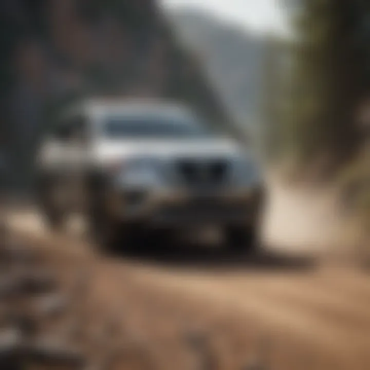 Nissan Pathfinder driving on rugged terrain demonstrating performance capabilities