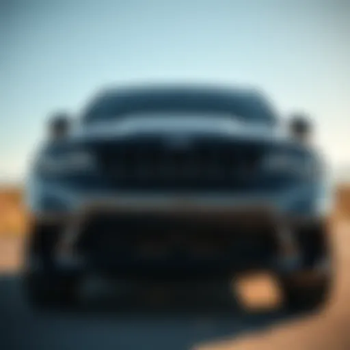 Front view of the 2023 Jeep Trackhawk showcasing its aggressive stance