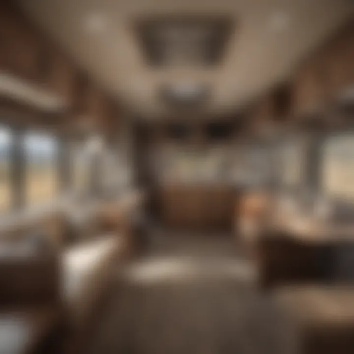 Interior layout of an Aspen Lite travel trailer highlighting amenities