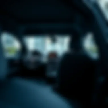 Modern Interior of the Black Fiat 500X Interior view showcasing the modern dashboard and seating of the Black Fiat 500X