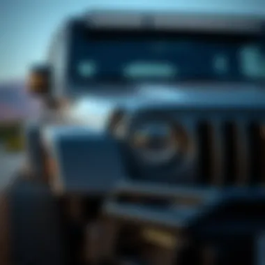 Jeep Wrangler: Rugged Design and Features A close-up of a Jeep Wrangler highlighting its rugged design