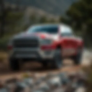 Ram Truck: Off-Road Performance A Ram truck in action on an off-road terrain demonstrating performance