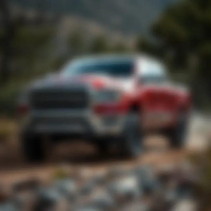 Ram Truck: Off-Road Performance A Ram truck in action on an off-road terrain demonstrating performance