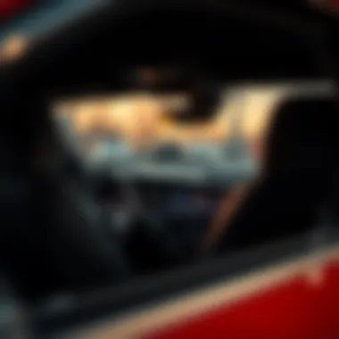 Interior view of a Dodge car highlighting features