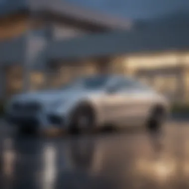 Exterior view of a Mercedes dealership in Englewood showcasing luxury vehicles