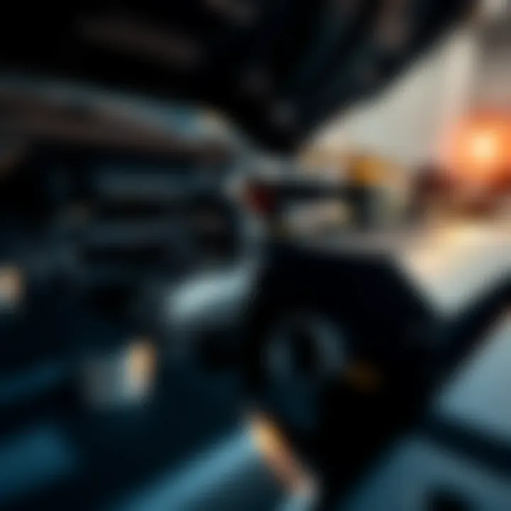 Close-up of the powerful engine of the Ford F250 Diesel