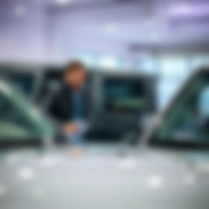 A satisfied customer taking delivery of a new Jeep vehicle at a dealership.