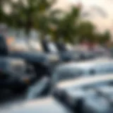 Scenic view of Jeep vehicles in Stuart, Florida