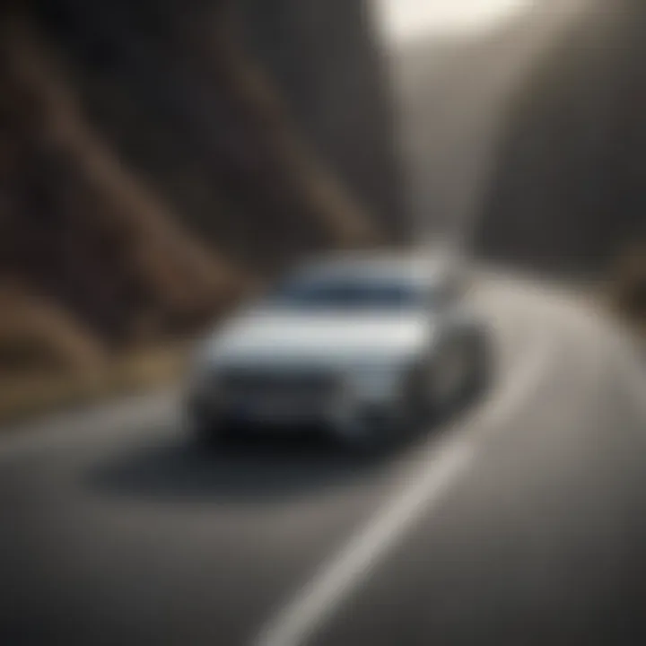 Dynamic driving shot of the Mercedes CLS on a winding road